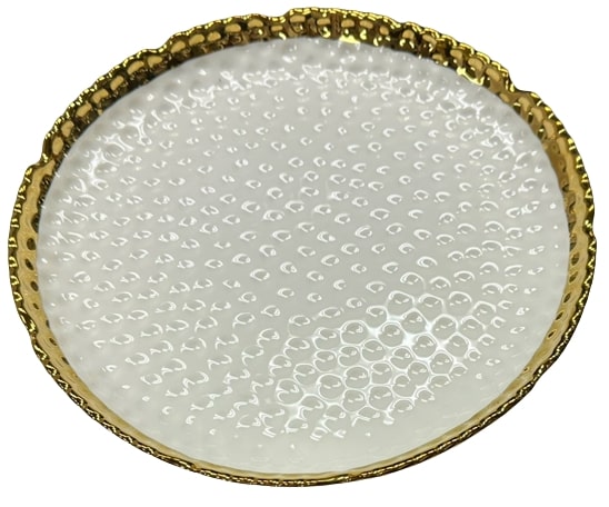 White Plate With Golden Strip 18 Count